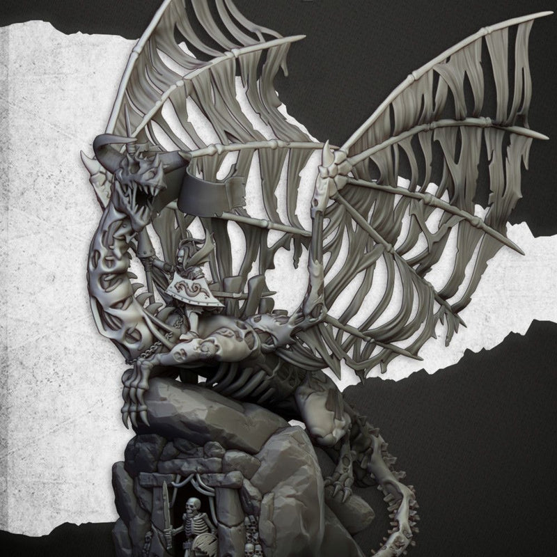 Vampire Lady on Zombie Dragon – Highlands Miniatures 3D printed tabletop miniature