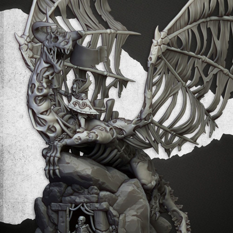 Vampire Lady on Zombie Dragon – Highlands Miniatures 3D printed tabletop miniature