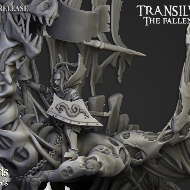 Vampire Lady on Zombie Dragon – Highlands Miniatures 3D printed tabletop miniature