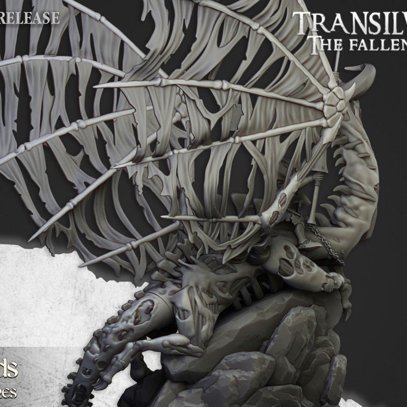Vampire Lady on Zombie Dragon – Highlands Miniatures 3D printed tabletop miniature