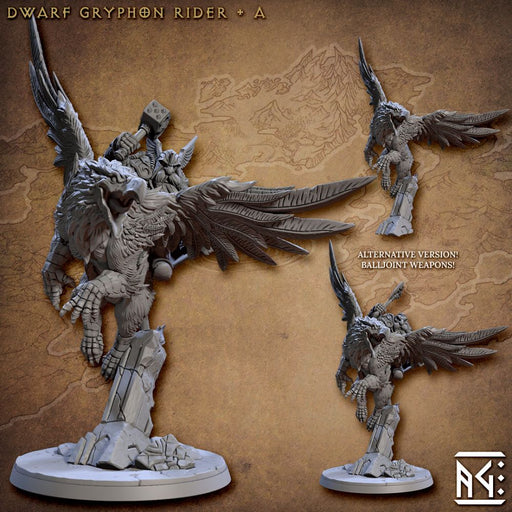 Dwarf Gryphon Rider A – Artisan Guild 3D printed tabletop miniature