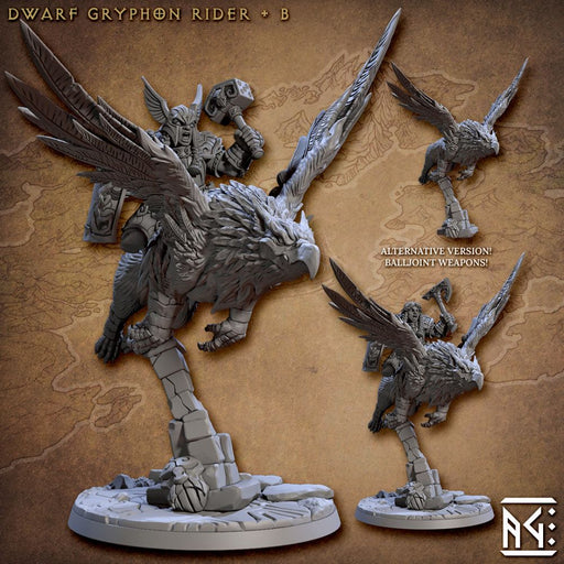 Dwarf Gryphon Rider C – Artisan Guild 3D printed tabletop miniature