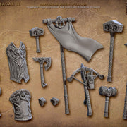 Lok-Badar Dwarven Weapons and Hands – Artisan Guild 3D printed tabletop miniature