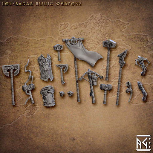 Lok-Badar Dwarven Weapons and Hands – Artisan Guild 3D printed tabletop miniature