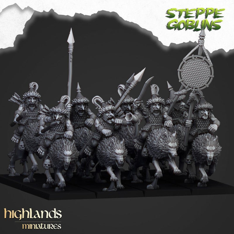 Mounted Steppe Goblins – Highlands Miniatures 3D printed tabletop miniature