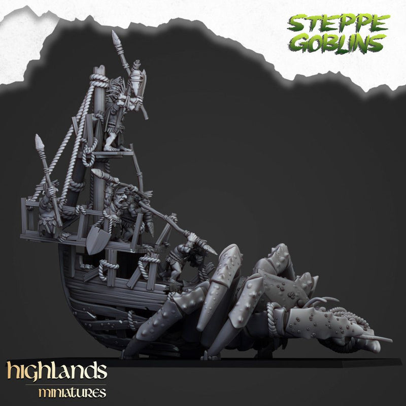 Mounted Coast Goblins on Giant Crab – Highlands Miniatures 3D printed tabletop miniature