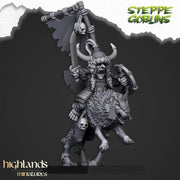 Mounted Steppe Goblin Khan on Wolf – Highlands Miniatures 3D printed tabletop miniature