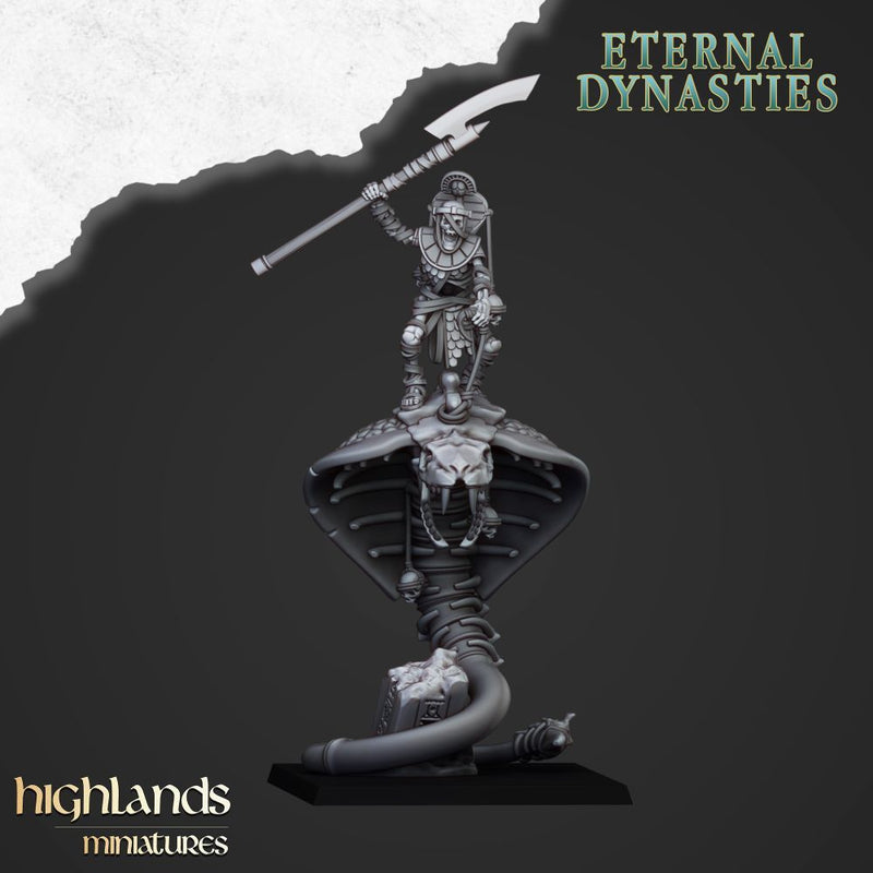 Mounted Ancint Guard on Great Snakes – Highlands Miniatures 3D printed tabletop miniature