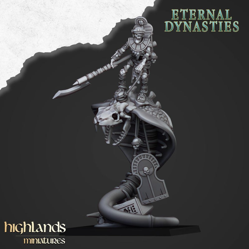Mounted Ancint Guard on Great Snakes – Highlands Miniatures 3D printed tabletop miniature
