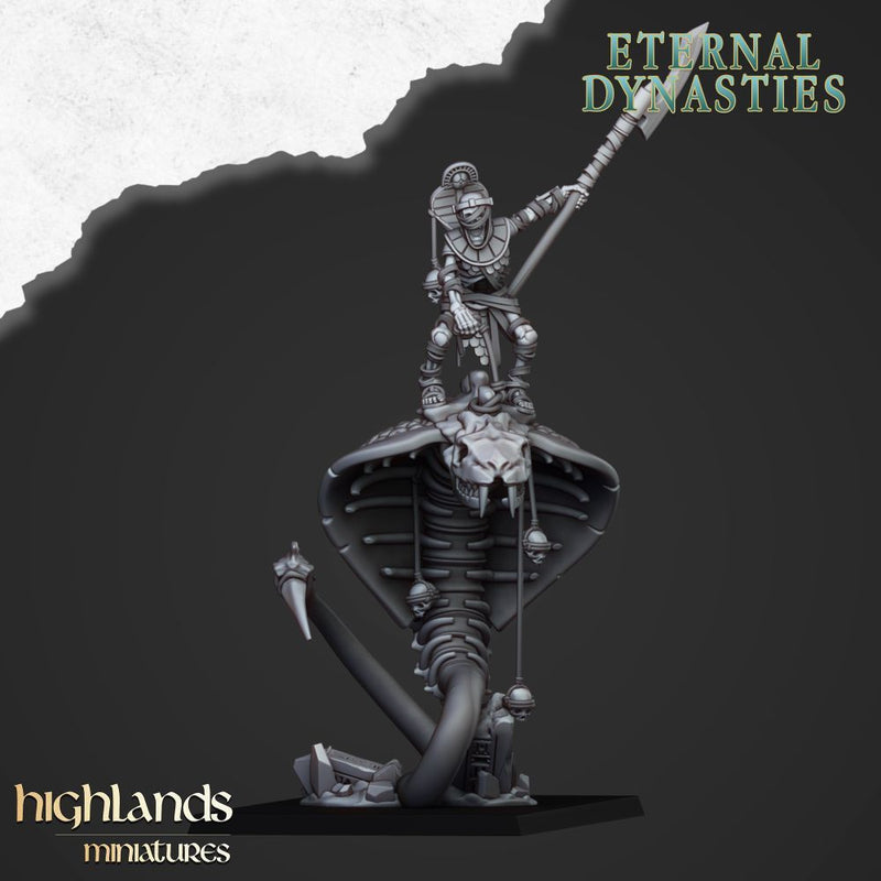 Mounted Ancint Guard on Great Snakes – Highlands Miniatures 3D printed tabletop miniature