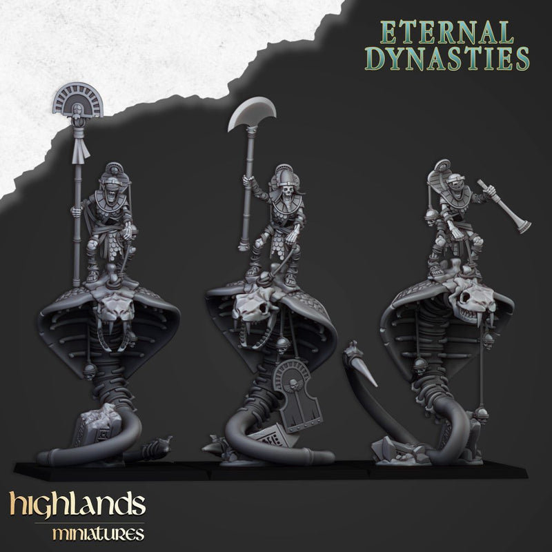 Mounted Ancint Guard on Great Snakes – Highlands Miniatures 3D printed tabletop miniature