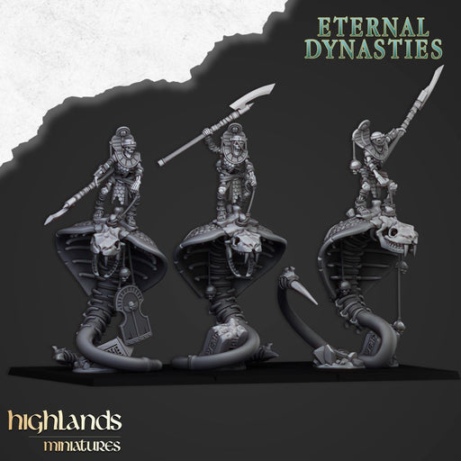 Mounted Ancint Guard on Great Snakes – Highlands Miniatures 3D printed tabletop miniature