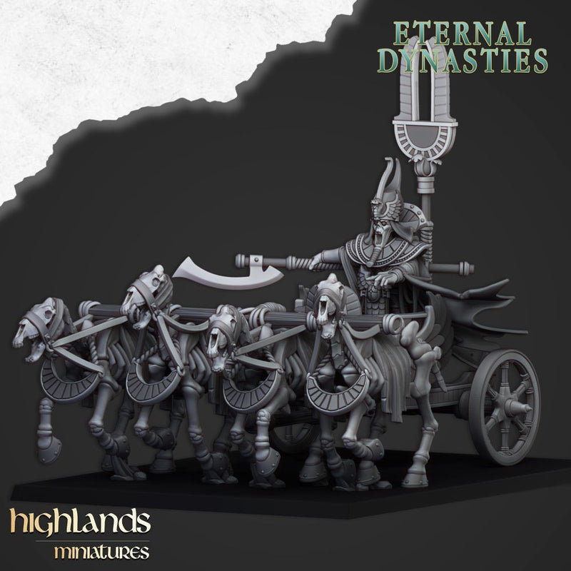 Eternal Pharoah on Chariot – Highlands Miniatures 3D printed tabletop miniature