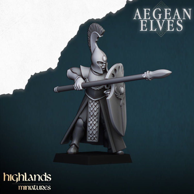 Aegean Elves Spearmen – Highlands Miniatures 3D printed tabletop miniature