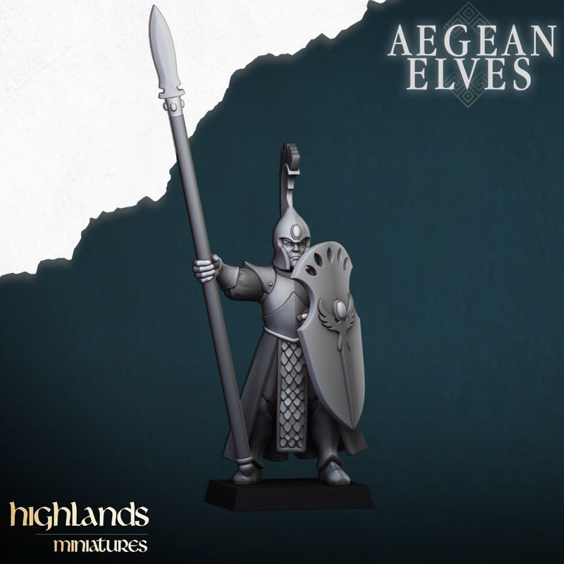 Aegean Elves Spearmen – Highlands Miniatures 3D printed tabletop miniature
