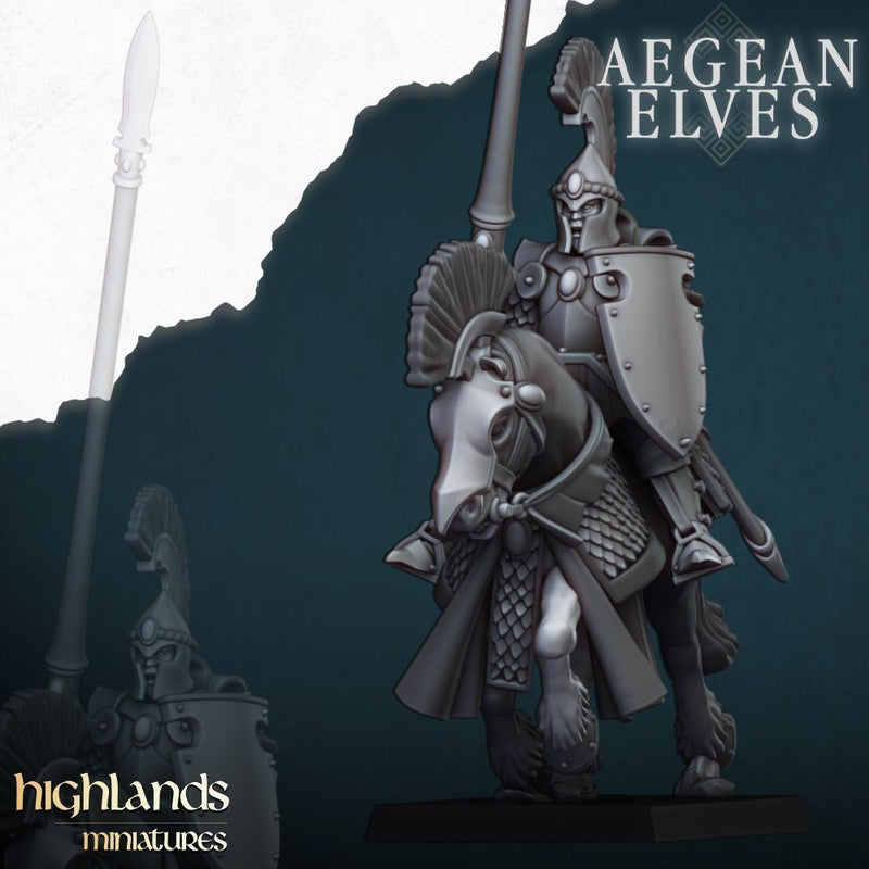 Aegean Elves Mounted Lances – Highlands Miniatures 3D printed tabletop miniature