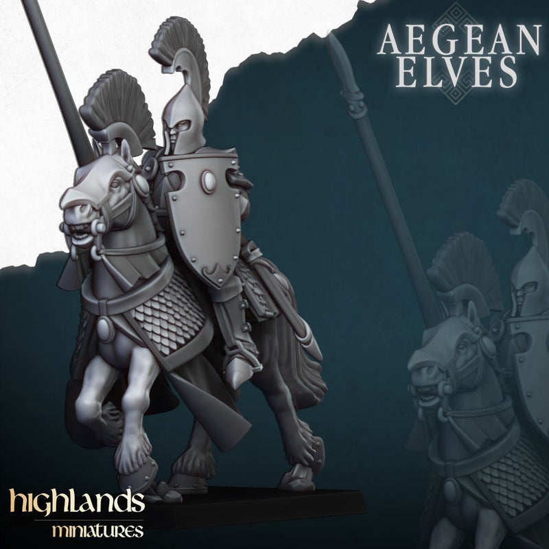 Aegean Elves Mounted Lances – Highlands Miniatures 3D printed tabletop miniature