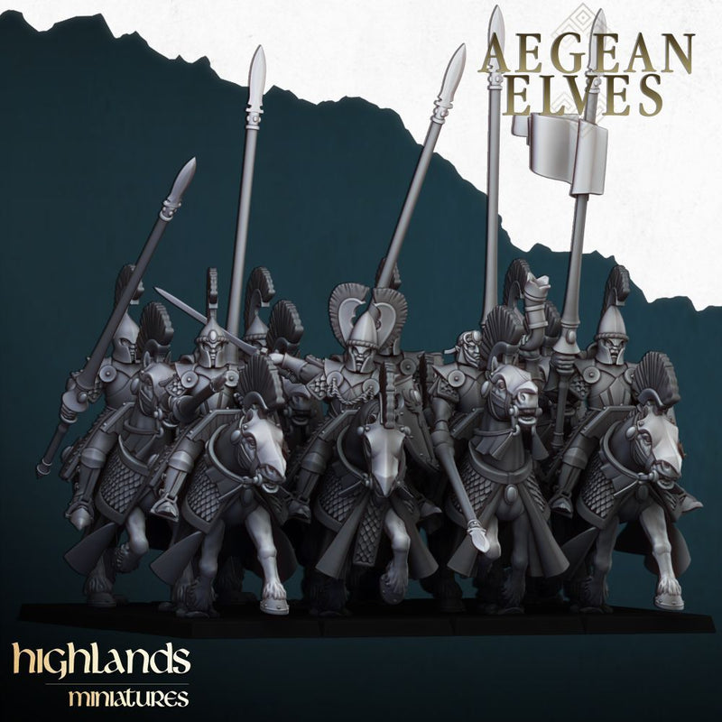 Aegean Elves Mounted Lances – Highlands Miniatures 3D printed tabletop miniature