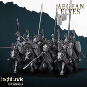 Aegean Elves Mounted Lances – Highlands Miniatures 3D printed tabletop miniature