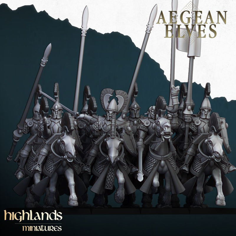 Aegean Elves Mounted Lances – Highlands Miniatures 3D printed tabletop miniature