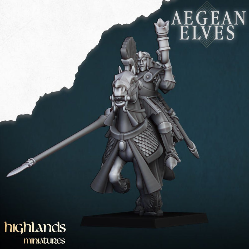 Aegean Elves Mounted Lances – Highlands Miniatures 3D printed tabletop miniature