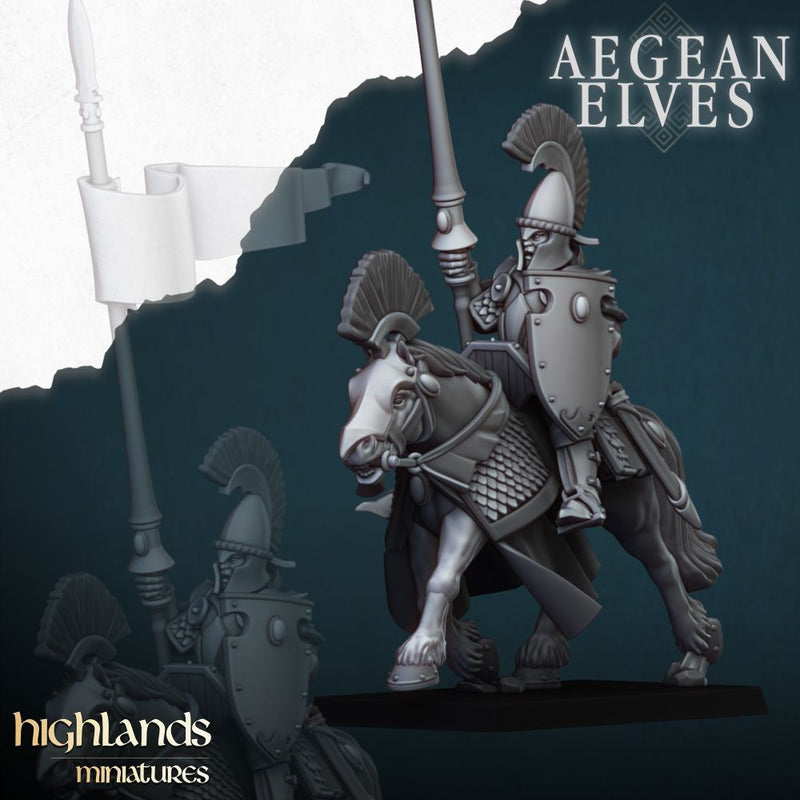 Aegean Elves Mounted Lances – Highlands Miniatures 3D printed tabletop miniature