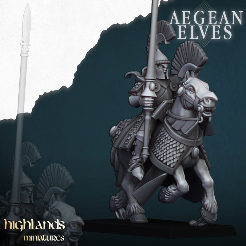 Aegean Elves Mounted Lances – Highlands Miniatures 3D printed tabletop miniature