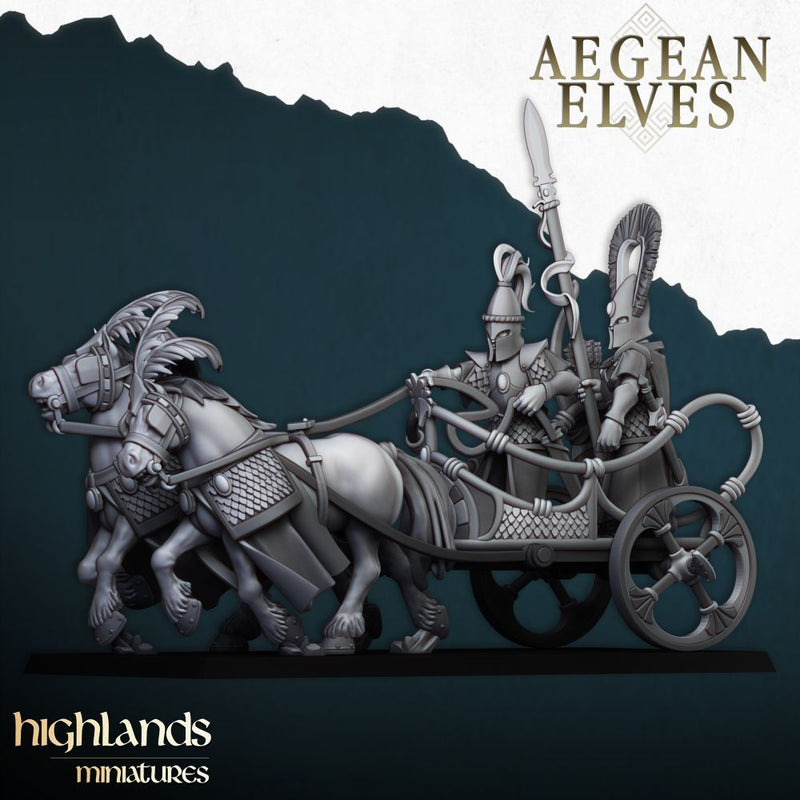 Aegean Elf Chariot – Highlands Miniatures 3D printed tabletop miniature