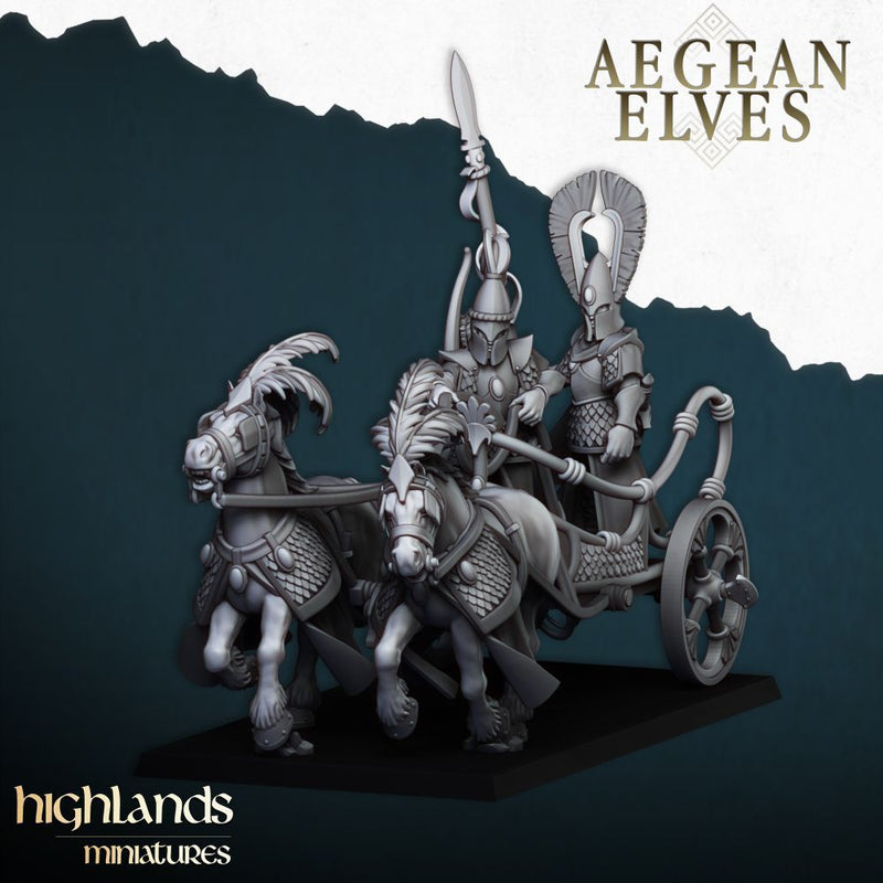 Aegean Elf Chariot – Highlands Miniatures 3D printed tabletop miniature