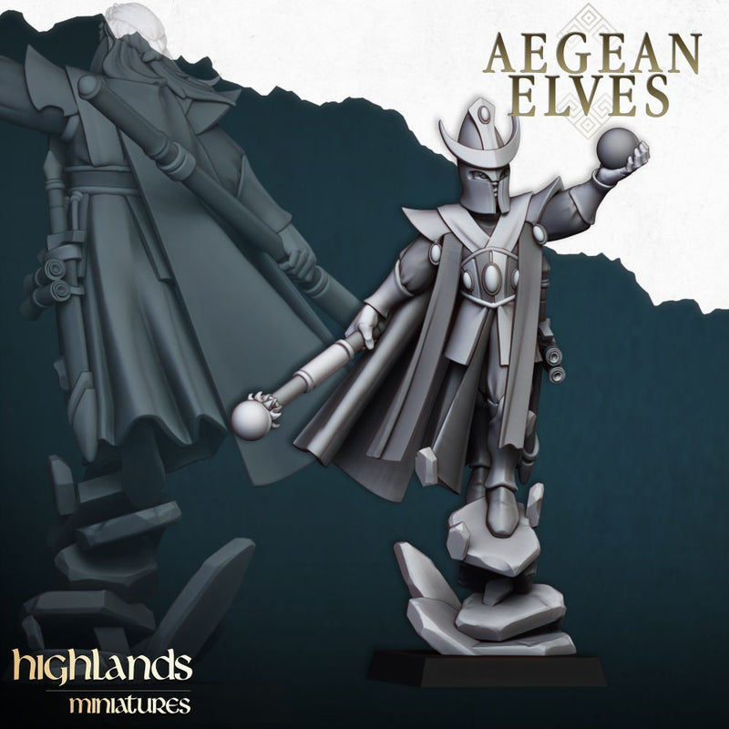 Aegean Elf Mage – Highlands Miniatures 3D printed tabletop miniature