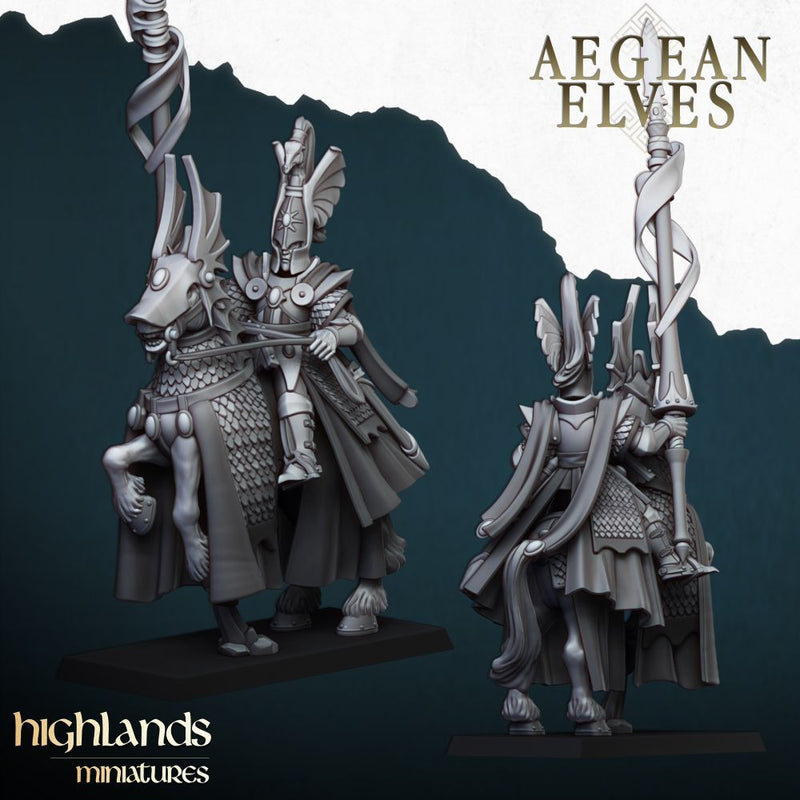 Aegean Elf Mounted Lord – Highlands Miniatures 3D printed tabletop miniature