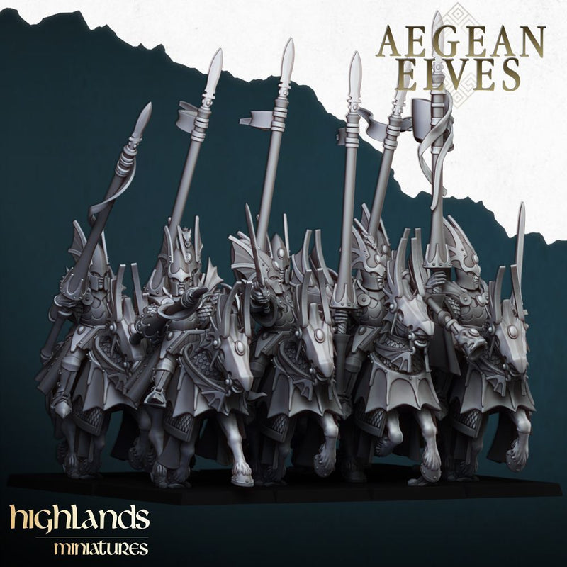 Aegean Elves Mounted Dragons – Highlands Miniatures 3D printed tabletop miniature