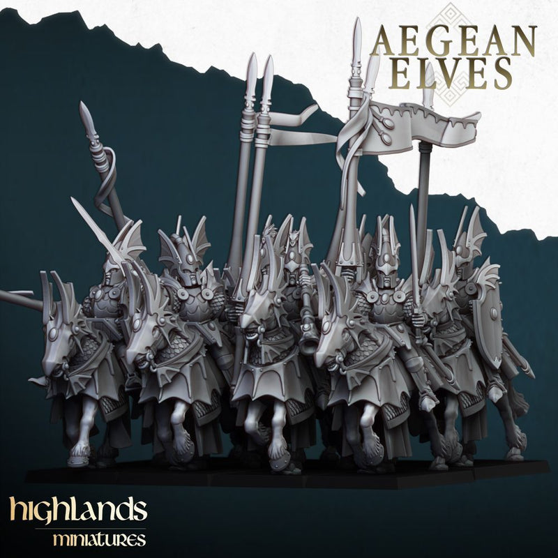 Aegean Elves Mounted Dragons – Highlands Miniatures 3D printed tabletop miniature
