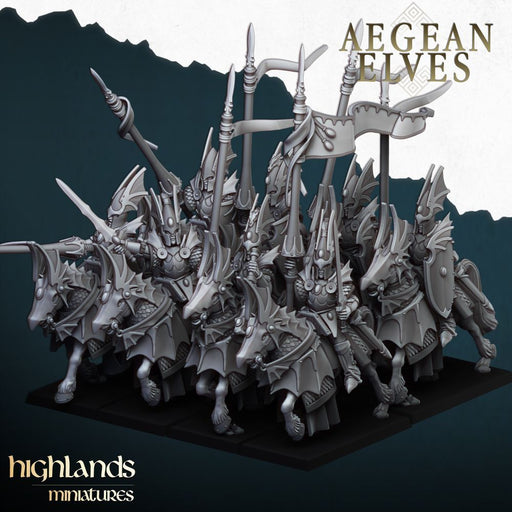 Aegean Elves Mounted Dragons – Highlands Miniatures 3D printed tabletop miniature