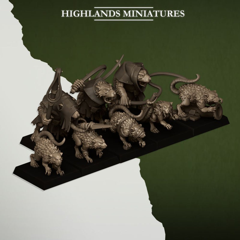 Rats and Rat Masters – Highlands Miniatures 3D printed tabletop miniature