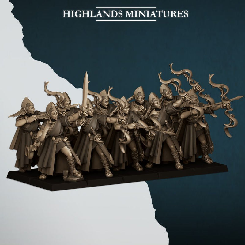 Aegean Maids with Bows – Highlands Miniatures 3D printed tabletop miniature