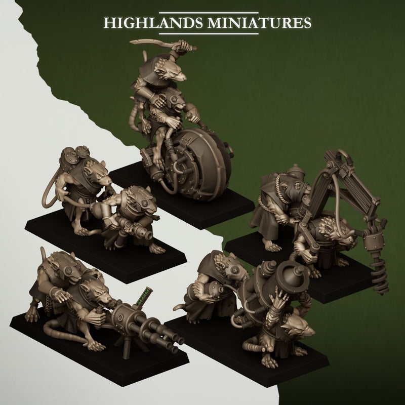 Sewer Vermin Heavy Weapons – Highlands Miniatures 3D printed tabletop miniature