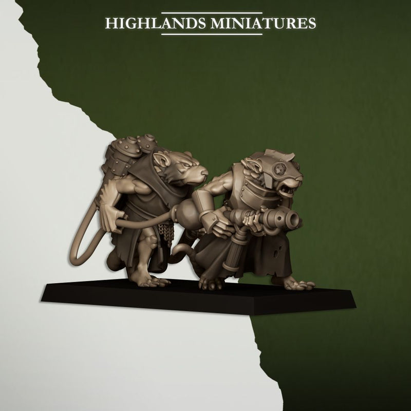 Sewer Vermin Heavy Weapons – Highlands Miniatures 3D printed tabletop miniature