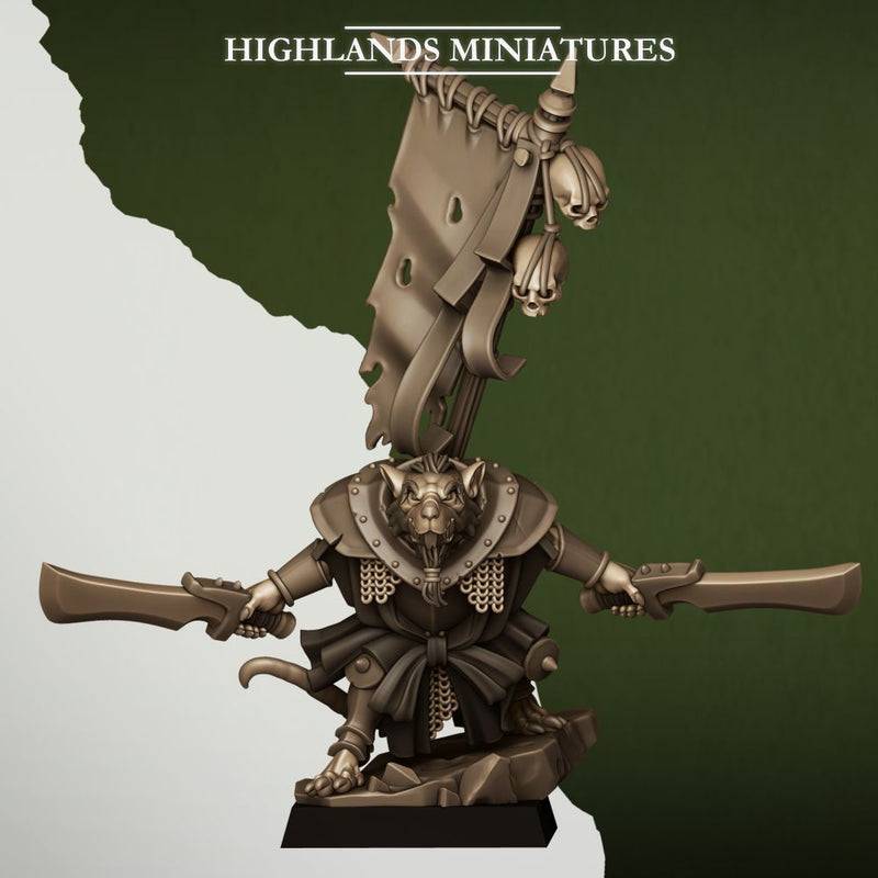 Sewer Vermin Warlord – Highlands Miniatures 3D printed tabletop miniature