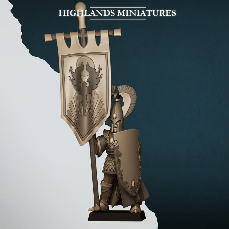 Aegean Elf with Banner – Highlands Miniatures 3D printed tabletop miniature