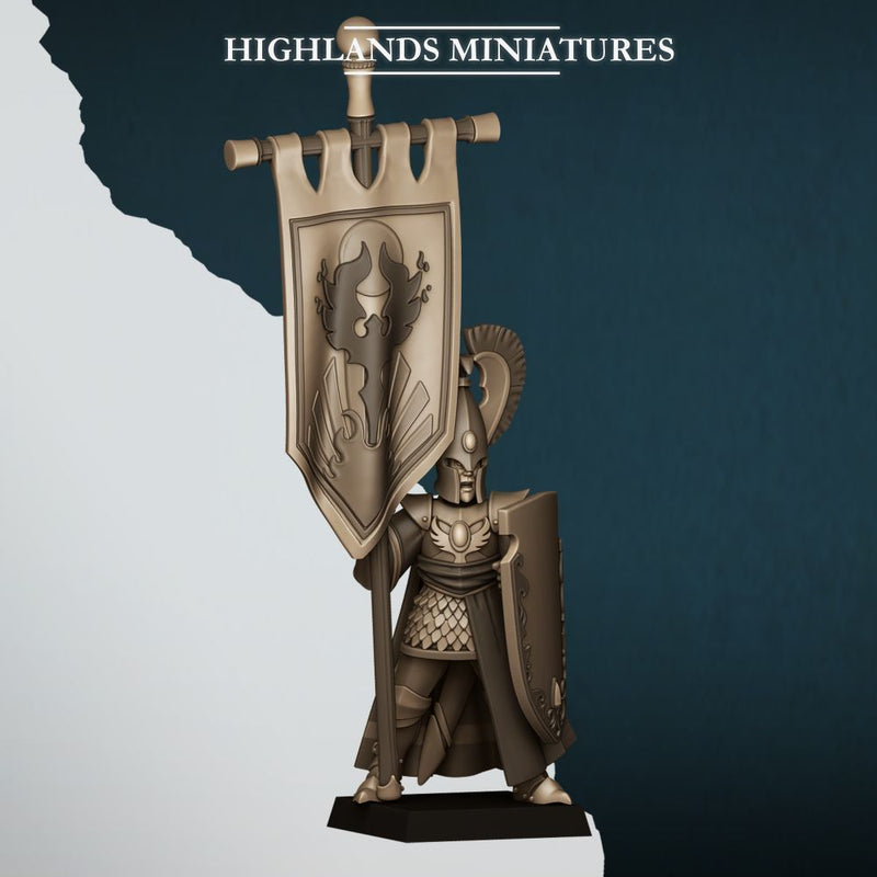 Aegean Elf with Banner – Highlands Miniatures 3D printed tabletop miniature