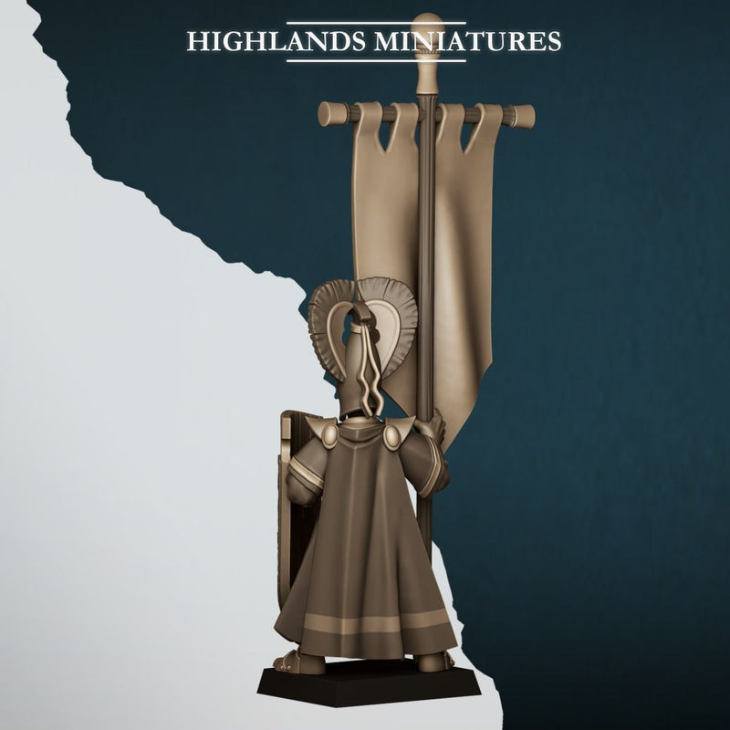 Aegean Elf with Banner – Highlands Miniatures 3D printed tabletop miniature