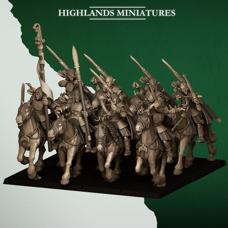 Mounted Feral Archers – Highlands Miniatures 3D printed tabletop miniature