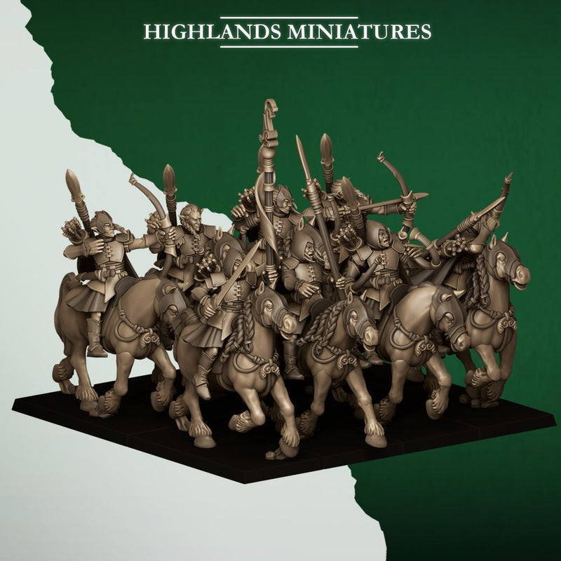 Mounted Feral Archers – Highlands Miniatures 3D printed tabletop miniature