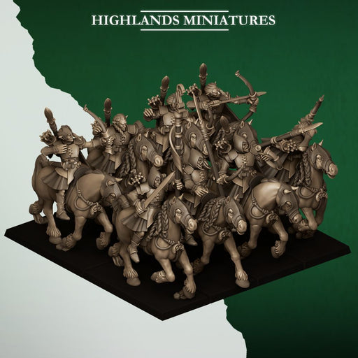 Mounted Feral Archers – Highlands Miniatures 3D printed tabletop miniature