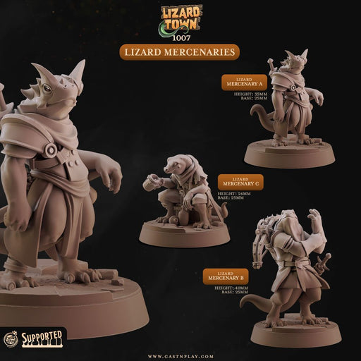 Lizard Mercenaries – Cast n Play 3D printed tabletop miniature