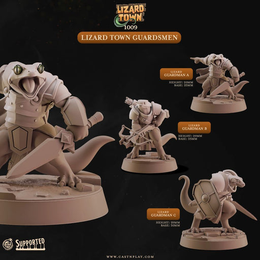 Lizard Town Guardsmen – Cast n Play 3D printed tabletop miniature