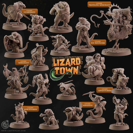Lizard Town Set – Cast n Play 3D printed tabletop miniature