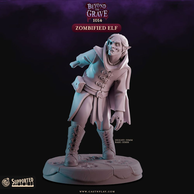 Zombified Elf – Cast n Play 3D printed tabletop miniature