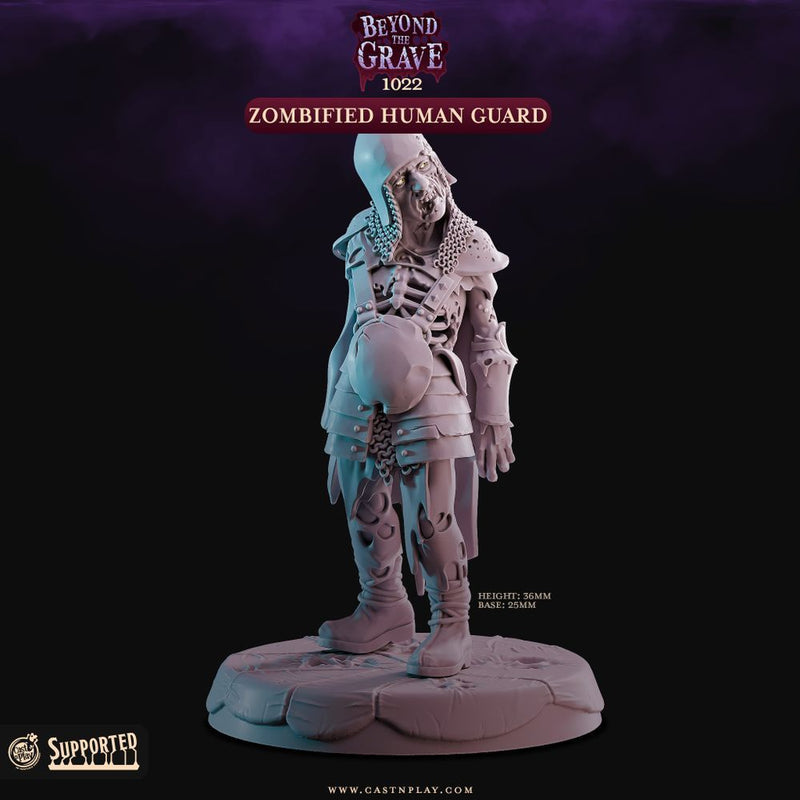 Zombified Human Guard – Cast n Play 3D printed tabletop miniature